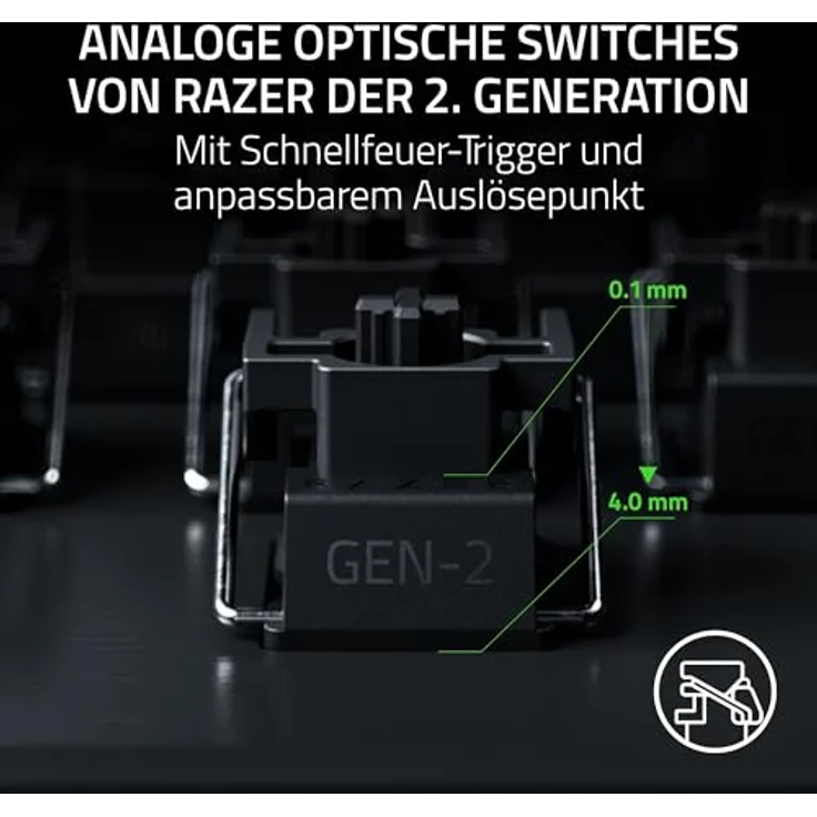 Razer Huntsman V3 Pro Tenkeyless, TKL Gaming Tastatur mit 8KHz HyperPolling, analogen optischen Switches, 0,1-4,0mm Auslösebereich, Snap Tap, Rapid Trigger, QWERTZ DE Layout | Schwarz – Bild 2