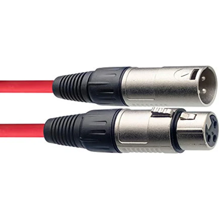 Stagg 10 m Hochwertiges XLR auf XLR-Stecker Mikrofon Kabel rot – Bild 2