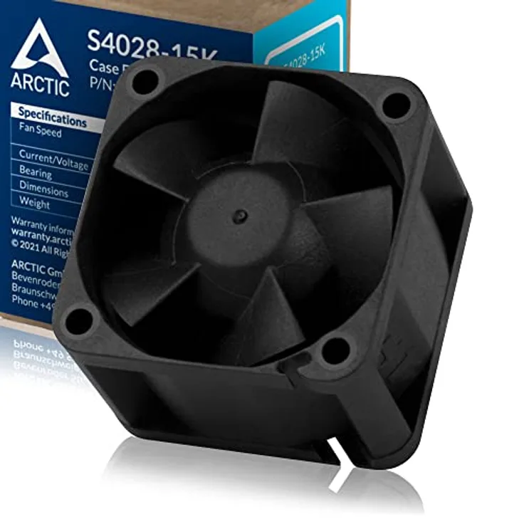 ARCTIC S4028-15K - 40x40x28 mm Server Lüfter mit Doppelkugellager, 1400-15000 rpm, PWM reguliert, 4-Pin Anschluss, 12 V DC - Schwarz