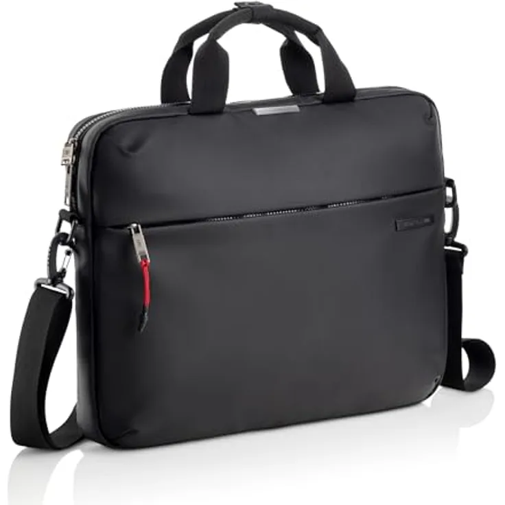 Miquelrius Aktentasche mit gepolstertem Laptopfach, Notebooktasche, Wasserabweisend, Schwarz