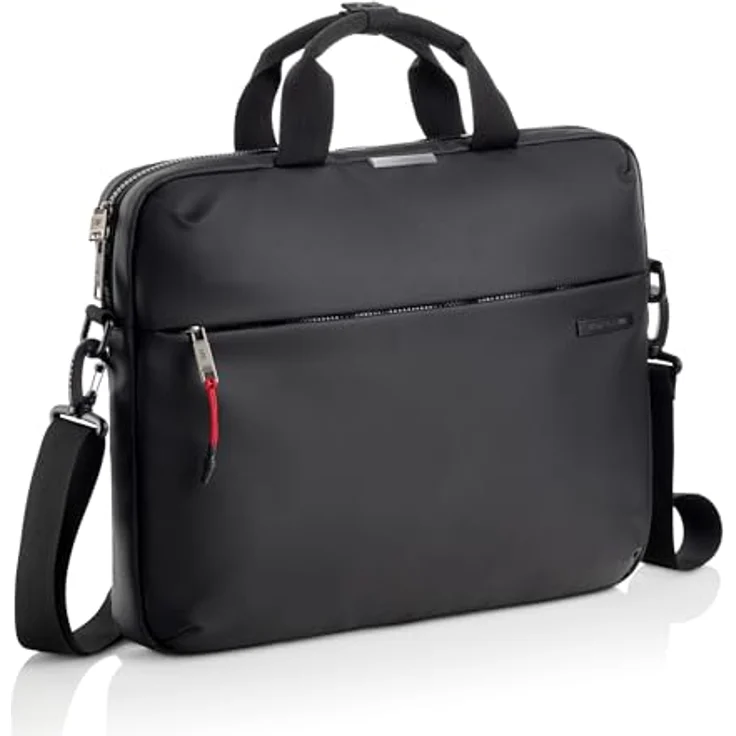 Miquelrius Aktentasche mit gepolstertem Laptopfach, Notebooktasche, Wasserabweisend, Schwarz – Bild 1