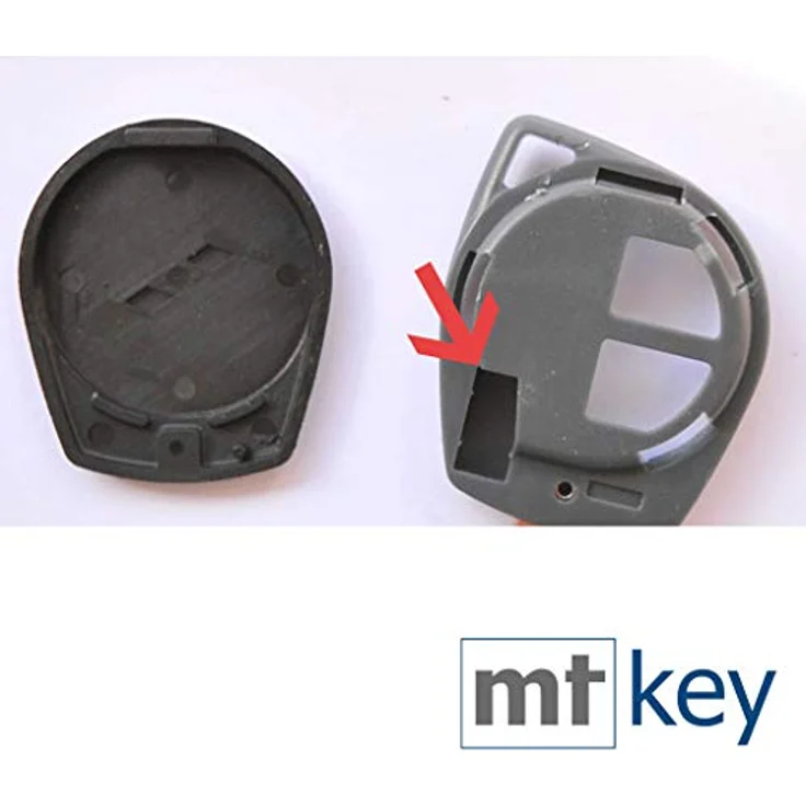 mt-key Auto Schlüssel 2 Tasten, SZ11R Rohling, Tastenfeld, VARTA CR1620 Knopfzelle für Opel Agila, Suzuki SX4, Alto, Swift und Splash, Funk Fernbedienung – Bild 3