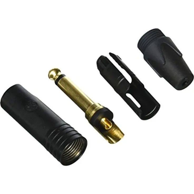 Neutrik NP2X-B Klinkenstecker, vergoldete Kontakte, schwarzes Gehäuse, 2 polig 6.35 mm