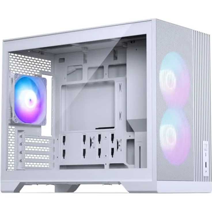 Phanteks XT M3 RGB Mini-Tower PC-Gehäuse Weiss, unterstützt mATX und Mini-ITX Mainboards, bis zu 9 Lüfter, Sichtfenster