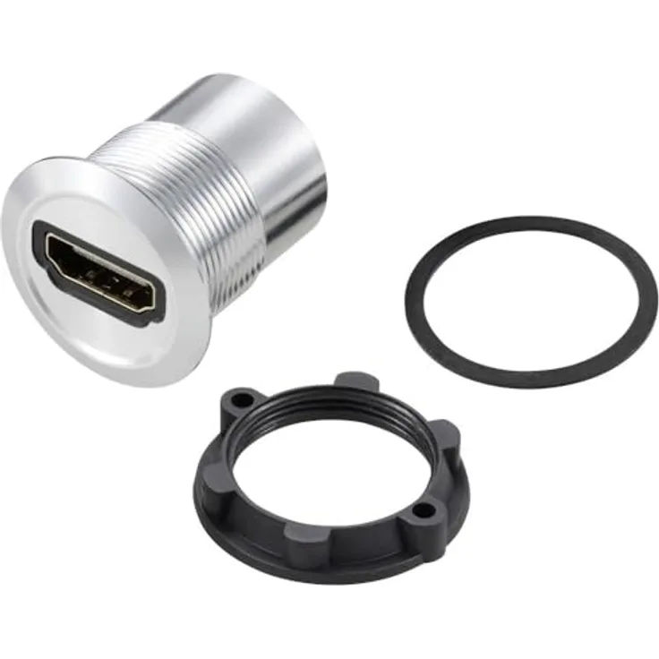 TRU COMPONENTS TC-11980452 HDMI Panel-Adapter Buchse HDMI-Buchse - HDMI-Buchse Silber Inhalt: 1 St.