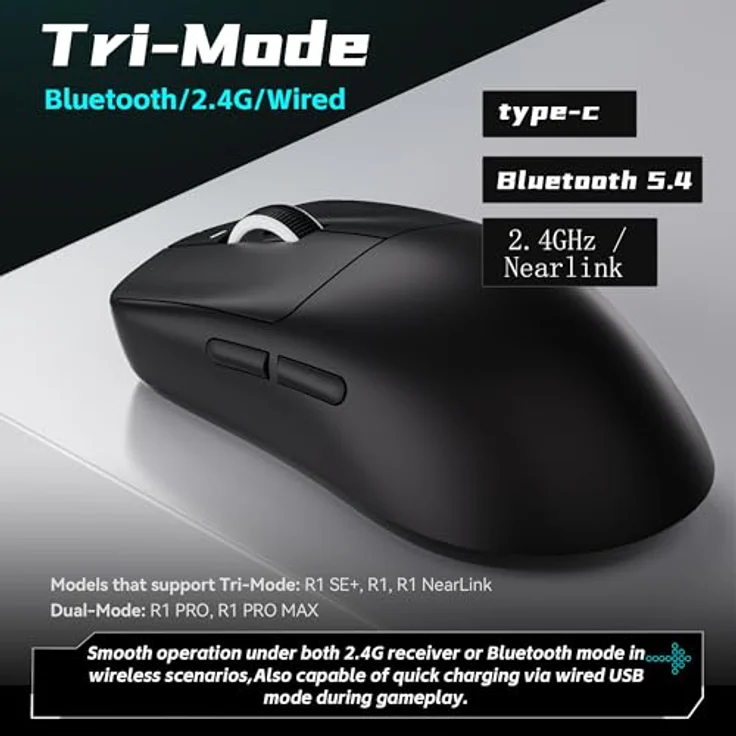 Aitor VXE R1 SE+ Kabellose Gaming-Maus, 26.000 DPI, Duale Konnektivität, Weiss – Bild 8