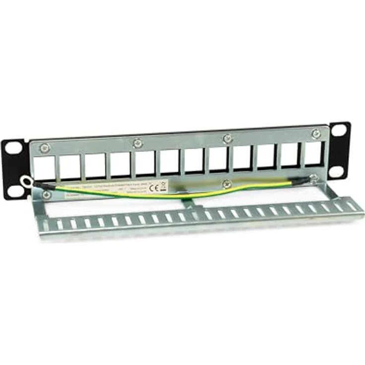 Equip 769331 12-Port Keystone Patchpanel, geschirmt, 10", Schwarz, robustes Stahlgehäuse – Bild 2