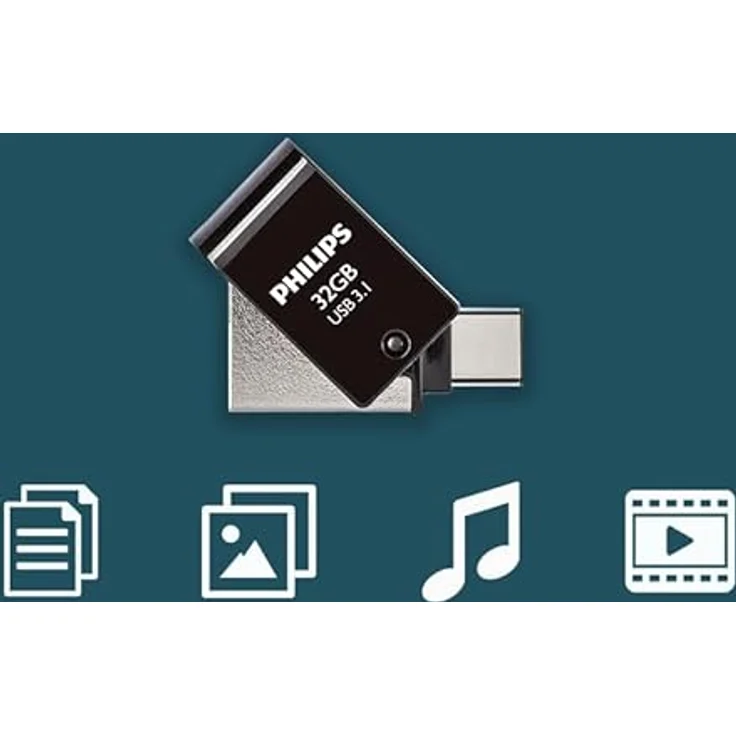Philips 2 in 1 Black 32 GB OTG USB C + USB 3.1 – Bild 4