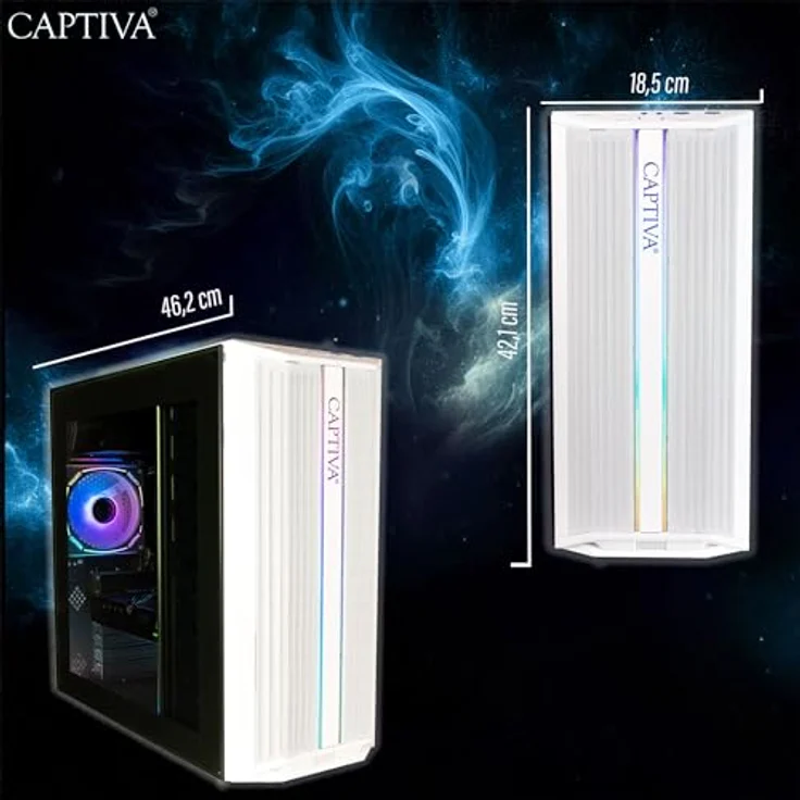 Captiva Advanced Gaming R92-962, Desktop-PC mit AMD Ryzen 5 5500, 16 GB RAM, 500 GB SSD, GeForce RTX 5060, Weiss – Bild 5