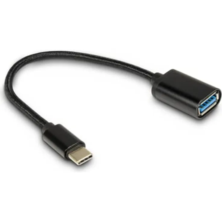 Inter-Tech Kabel USB 3.0 Type A (Buchse) auf Type C (Stecker), schwarz