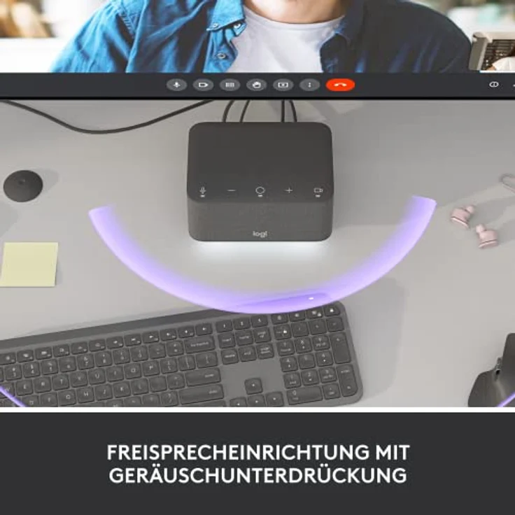 Logitech - Logi Dock, All-in-One USB C Laptop- Dockingstation, Lautsprecher, Noise Cancelling Mikrofone, Bluetooth, HDMI, für Windows/macOS, zertifiziert für Microsoft Teams - Graphit – Bild 5