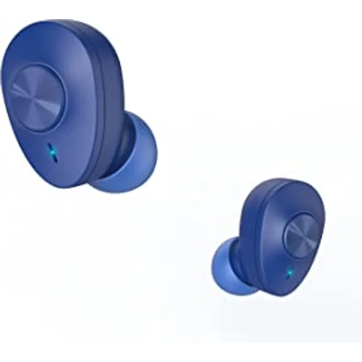Hama Bluetooth Kopfhörer „Freedom Buddy“ (True Wireless, TWS, In Ear Kopfhörer, Wireless Kopfhörer, kabellos, Bass Boost, Kopfhörer kabellos, Earbuds, Sprachsteuerung, mit Ladebox) blau