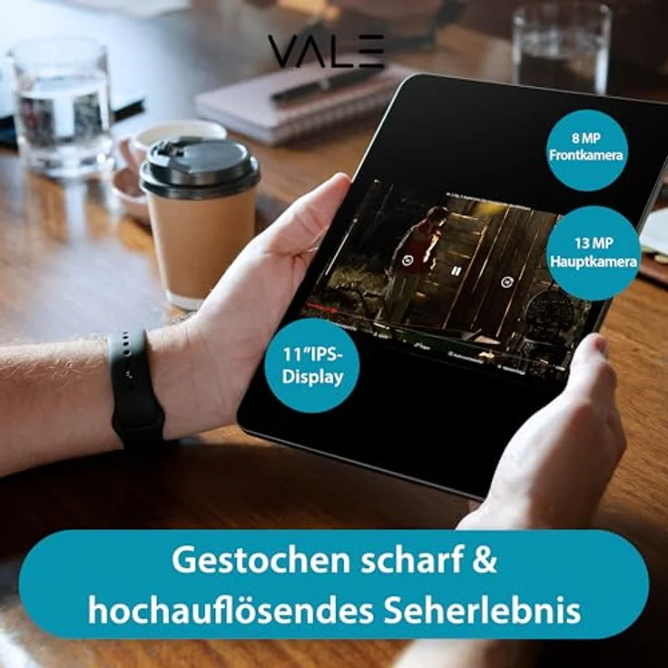VALE Tablet V11E LTE, 11" INCELL-IPS Display, Octa-Core Prozessor, 8 GB RAM, 128 GB Speicher, Android 14, 7000 mAh Akku, 13 MP Kamera, Metallgehäuse – Bild 2