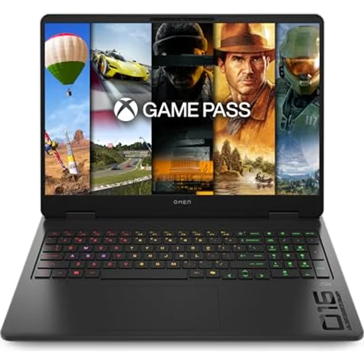 HP Omen 16 Gaming Laptop, 2K WUXGA Display 1920x1200, AMD Ryzen 9 8940HX, NVIDIA GeForce RTX 5060 (8 GB), 16GB RAM, 1TB SSD, RGB-QWERTZ, Shadow Black – Bild 2