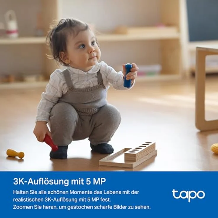 Tapo C232 360° KI-WLAN-Überwachungskamera, 3K 5MP, Ethernet/WLAN, Bewegungsverfolgung, Nachtsicht, Zwei-Wege-Audio, kompatibel mit Alexa und Google Assistant, MicroSD-Karten-Slot bis 512 GB – Bild 4