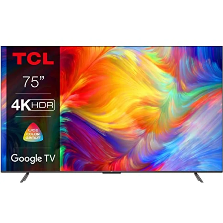 TCL 75P739 75 Zoll Fernseher, 4K HDR, Ultra HD, Smart TV Powered by Google TV, Rahmenloses Design (Dolby Vision & Atmos, Freihändige Sprachsteuerung, Kompatibel mit Google Assistant & Alexa)