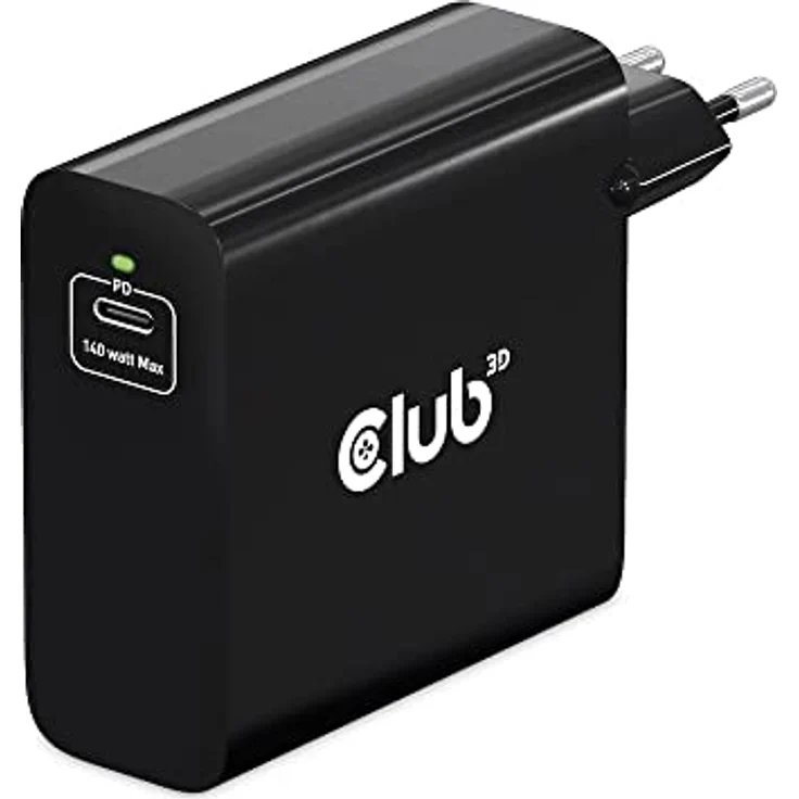 Club3D CAC-1914 Ladegerät 140 Watt GaN-Technologie, Einzelanschluss USB Typ-C, Power Delivery (PD) 3.1 Unterstützung – Bild 1