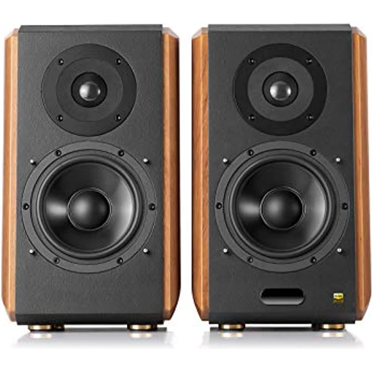 Edifier S1000MKII 2.0 Audiophile aktive Regallautsprecher, 120 Watt Lautsprecher, Bluetooth 5.0 mit aptX HD, optischer Eingang, Aktivmonitor-Nahfeldlautsprecher mit Class-D-Verstärker Kompakt-Lautsprecher braun – Bild 3