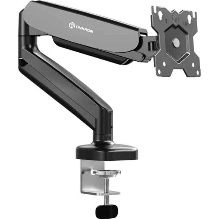 ONKRON G90 Monitor Halterung, schwenkbar für 13-32 Zoll Bildschirme bis 8kg, max VESA 100x100, Tischhalterung in Schwarz mit ergonomischen Einstellmöglichkeiten – Bild 1