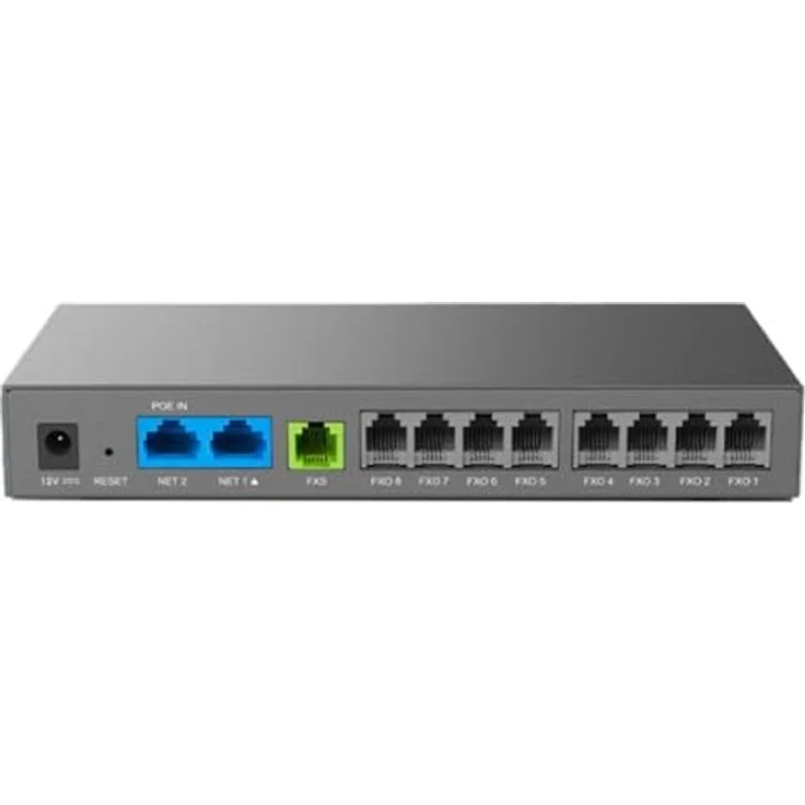 Grandstream HT881, 8 FXO, 1 FXS, 2 GigE PoE NAT Router - Hochleistungs-NAT-Router in Schwarz – Bild 3