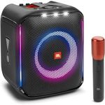 JBL PartyBox Encore Essential Bluetooth-Lautsprecher mit Lichtshow, spritzwassergeschütztem Design und 10 Stunden Spielzeit, schwarz