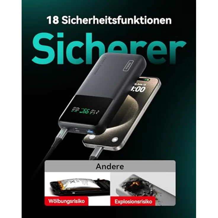 INIU Laptop PowerBank 140W 25000mAh, Schnelles Laden, USB-C Input & Output für MacBook, iPhone 16/15/14, Reisen und Büro – Bild 4