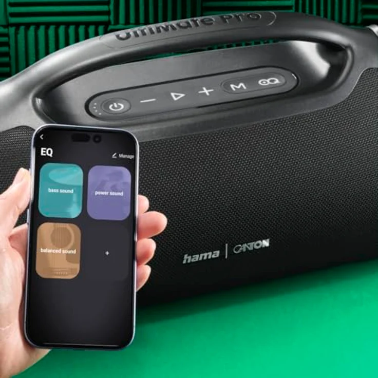 Hama UltiMate Pro 120 W Bluetooth Lautsprecher, IPX6 wasserfest, bis 24 h Laufzeit, schwarz, versandkostenfrei – Bild 21