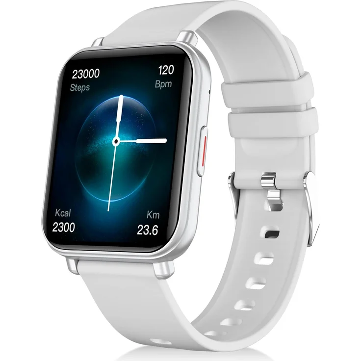 Niceboy WATCH 4 Arctic, Smartwatch und Fitnesstracker mit farbigem Touchdisplay, Schlafüberwachung und Musikfunktion, silber