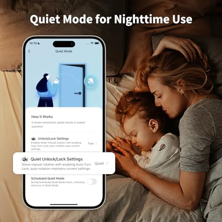 Aqara Smart Lock U200 Lite, Smartes Türschloss mit Matter über Thread, wiederaufladbarem Akku und leise Verriegelungsfunktion, elektrisch, kompatibel mit Apple Home, Google Home, Alexa, Schwarz – Bild 5