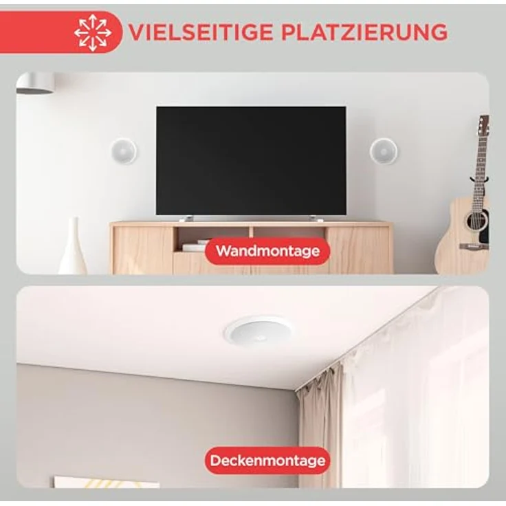 Pyle PDIC60 - Lautsprecher (2.0 Kanäle, Verkabelt, Terminal, 125 W, 65-22000 Hz, Weiß) – Bild 3
