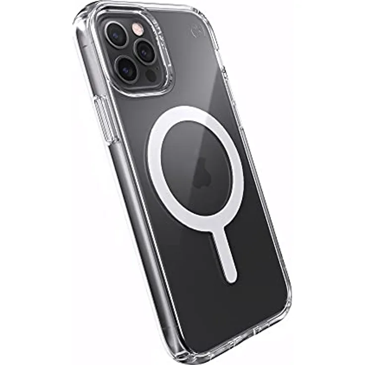 Speck iPhone 12 transparente Hülle – Fallschutz, gebaut für MagSafe, Anti-Vergilbung & Anti-Fade, zweilagiges schlankes Design 6,1 Zoll - Perfect, Transparent