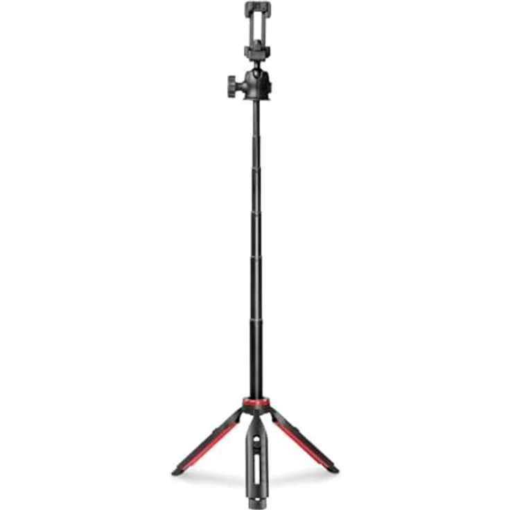 Hama Solid 80 Ball Stativ, höhenverstellbar mit Bluetooth-Auslöser, kompakt, Schwarz – Bild 1