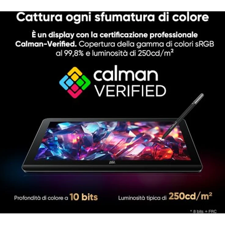 XP-PEN Artist Pro 19 (Gen 2) 4K Grafikdisplay, 156% sRGB Zeichnentablett, 18,4-Zoll-Bildschirm mit 16K Druckenstufen Stiften, Ultra-HD-Bildschirm – Bild 3