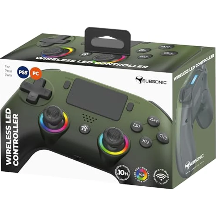 Subsonic SA5716-3, Gaming Controller für PC und PS5, Grün, mit LED-Beleuchtung und programmierbaren M1- und M2-Tasten – Bild 11