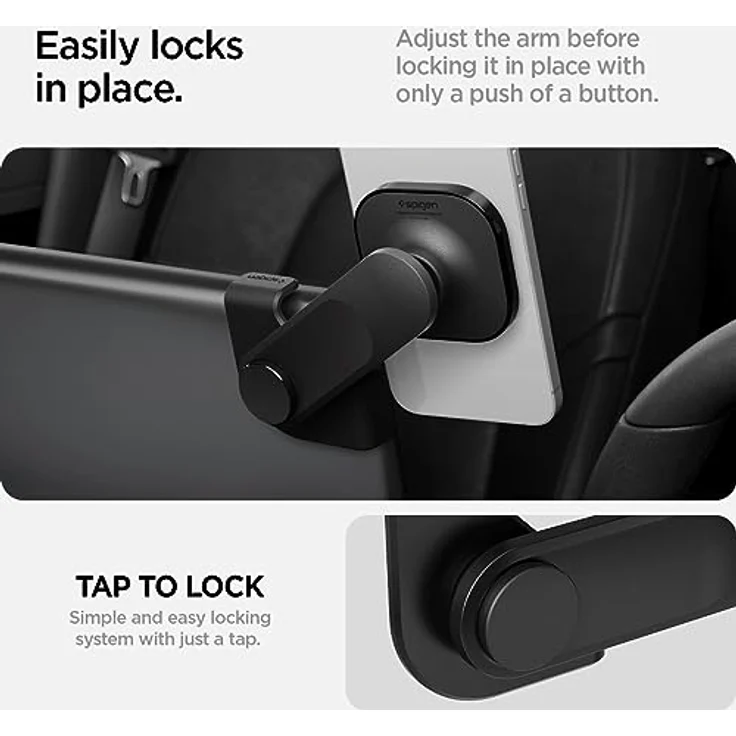 Spigen ITT90, Smartphone Halterung, OneTap Befestigung für MagSafe-iPhones, Schwarz – Bild 4