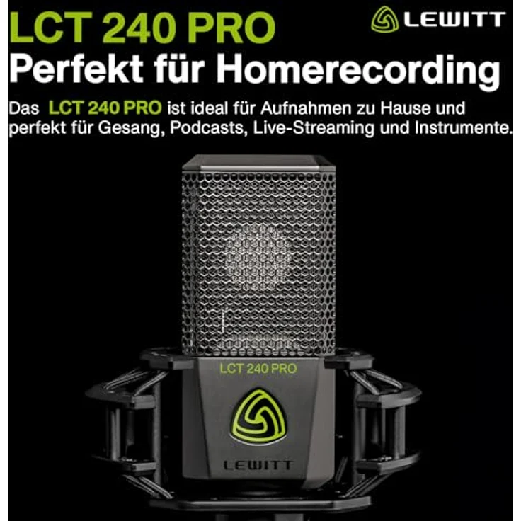 Lewitt LCT 240 PRO BK SET Studio Kondensatormikrofon inkl. Spinne Farbe:schwarz – Bild 2