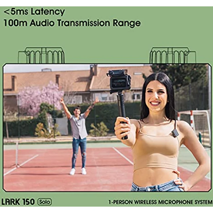 Hollyland Lark 150 Solo Mikrofon 1:1, Transmitter und Receiver mit 100m Übertragungsdistanz, intelligente DSP-Rauschunterdrückung, Ladekoffer und Echtzeit-Klangüberwachung – Bild 3
