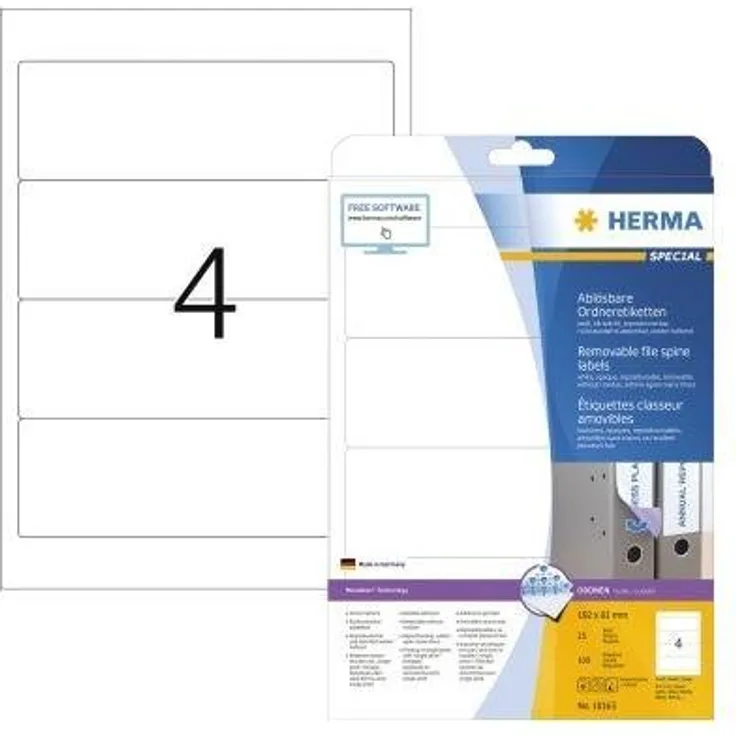 HERMA Aktenordner Ordnerrückenetikett SPECIAL Movables®-Technology, breit/kurz Format, 61 x 192 mm (B x H)
