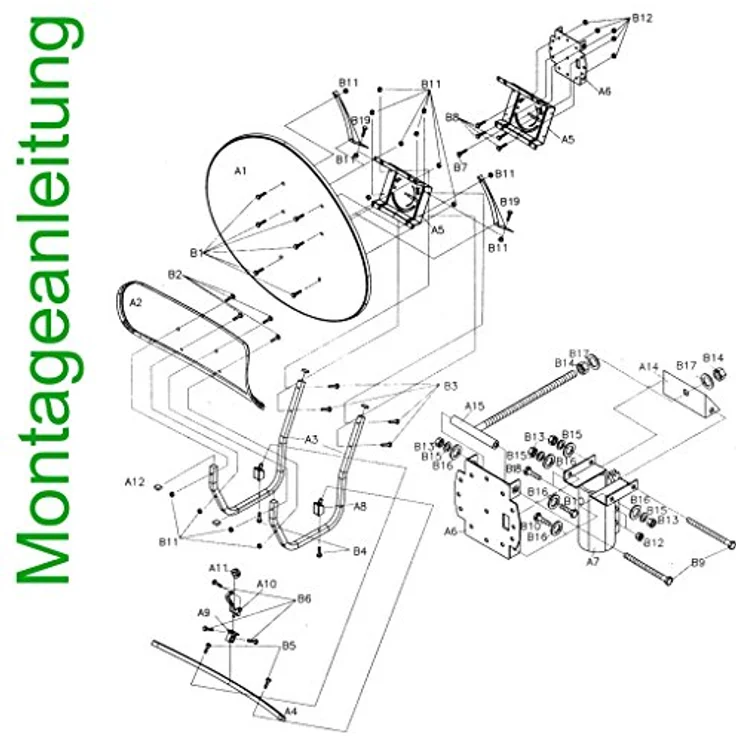 Wavefrontier Satspiegel Toroidal T90 P - Multifocus Antenne mit 5 LNB Halterungen, anthrazit – Bild 5