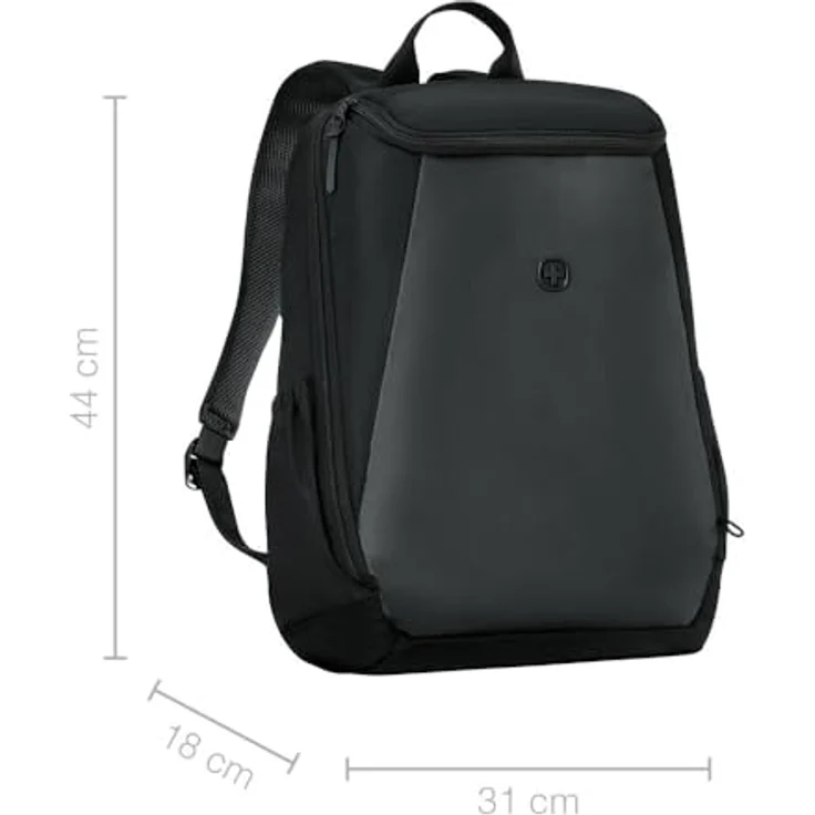 WENGER UrbanOne Backpack, Laptop-Rucksack bis 15,6 Zoll, Toploader, 23 l, Schwarz, für Damen und Herren, Büro und Uni – Bild 2