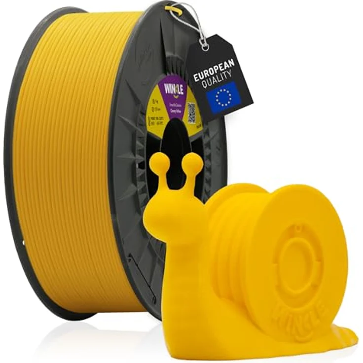 WINKLE PLA HD Filament 1.75mm Kanariengelb, 1kg Spule, biologisch abbaubares 3D-Drucker Filament, präzise Maßgenauigkeit +/- 0.05mm, kompatibel mit FDM Druckern – Bild 1