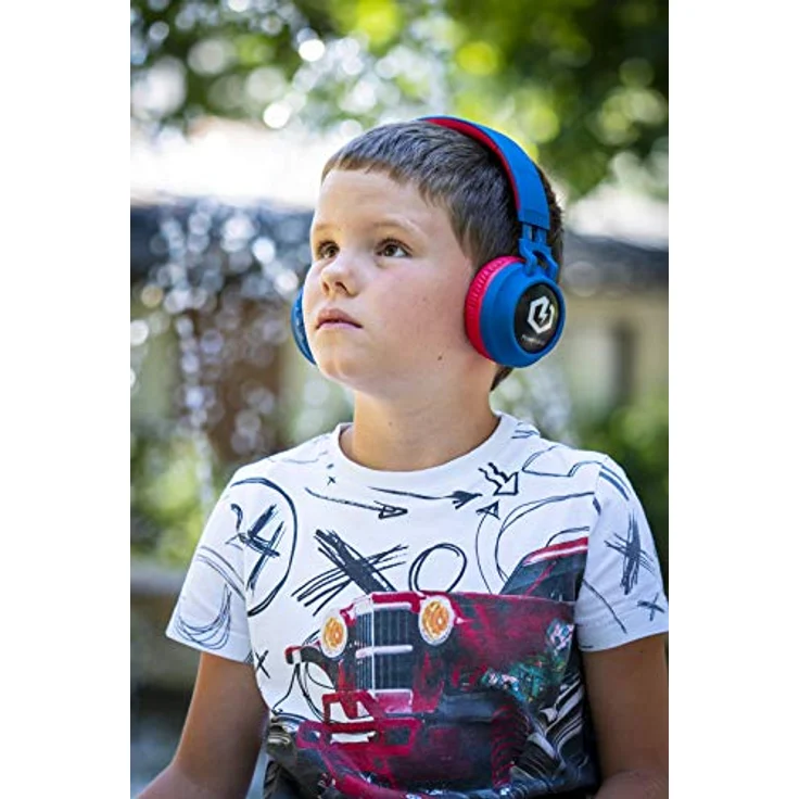 PowerLocus Kinderkopfhörer Over-Ear, Bluetooth mit 85dB Lautstärkebegrenzung, LED-Licht, faltbar, HD Stereo, eingebautes Mikrofon, kabellos und kabelgebunden, für Handy, Tablet, PC, TV – Bild 5