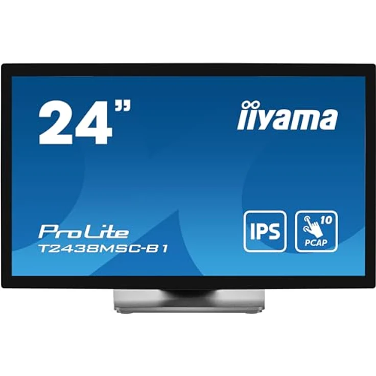 iiyama Prolite T2438MSC-B1 60,5cm 23,8" IPS LED-Monitor Full-HD 10 Punkt Multitouch Optical-Bonded kapazitiv HDMI DP USB3.2 Anti-Fingerprint IP1X 7H Metallgehäuse schwarz – Bild 1