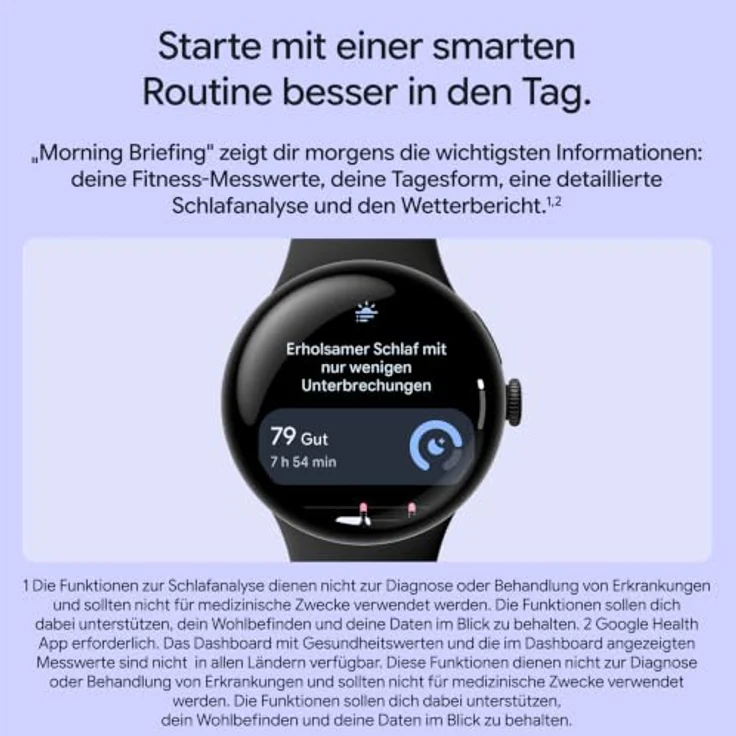 Google Pixel Watch 5 (45mm) LTE, Smartwatch mit AMOLED LTPO Display, IP68, Obsidian – Bild 9