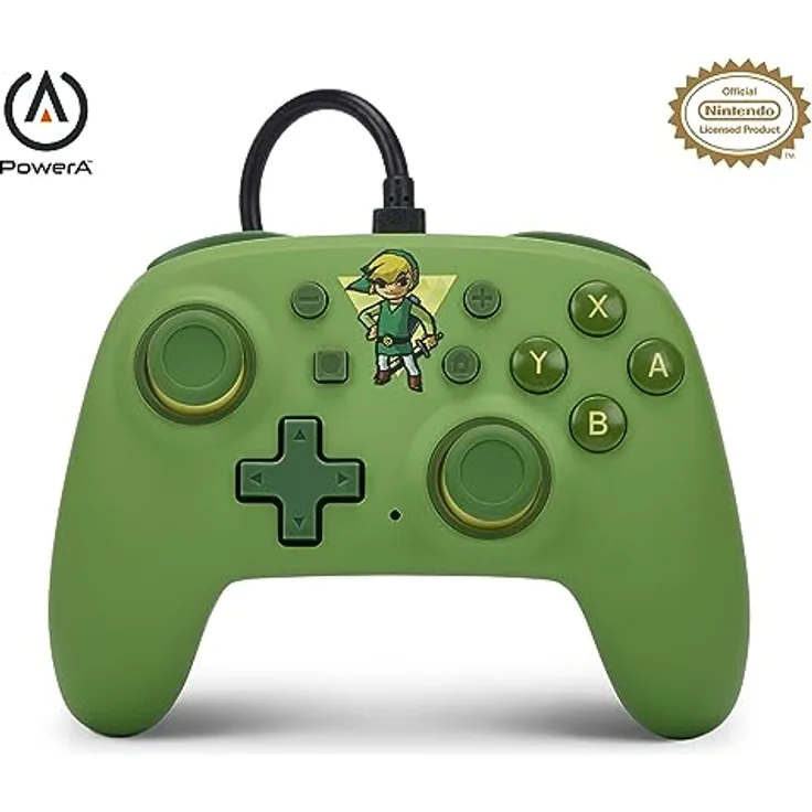 PowerA Nano Wired Controller for Nintendo Switch - Toon Link, Nintendo Switch - OLED Model, Gamepad, Game Controller,
