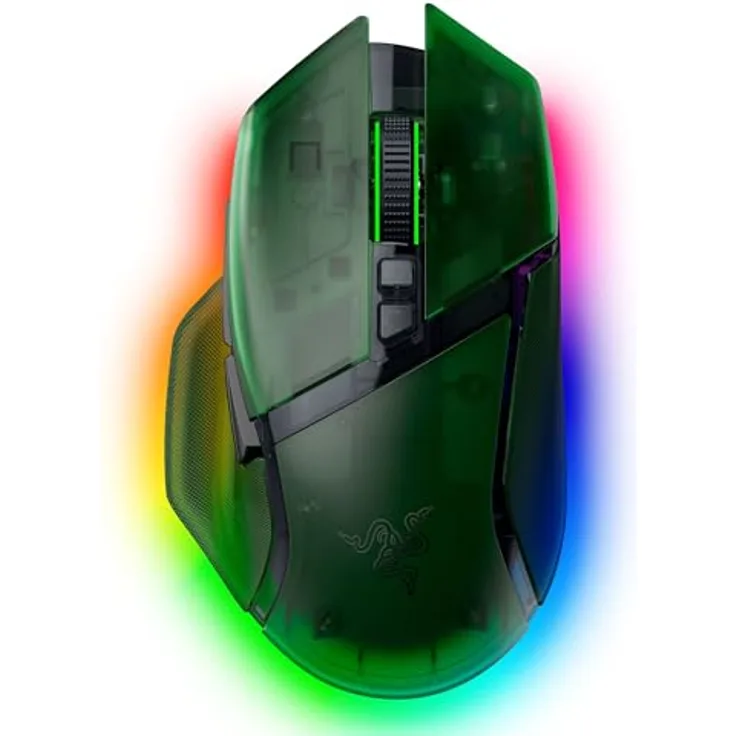 Razer Basilisk V3 Pro Phantom Green Edition, Anpassbare kabellose RGB-Gaming-Maus mit 35K DPI Sensor, 4-Wege-Scrollrad und 13 Tasten
