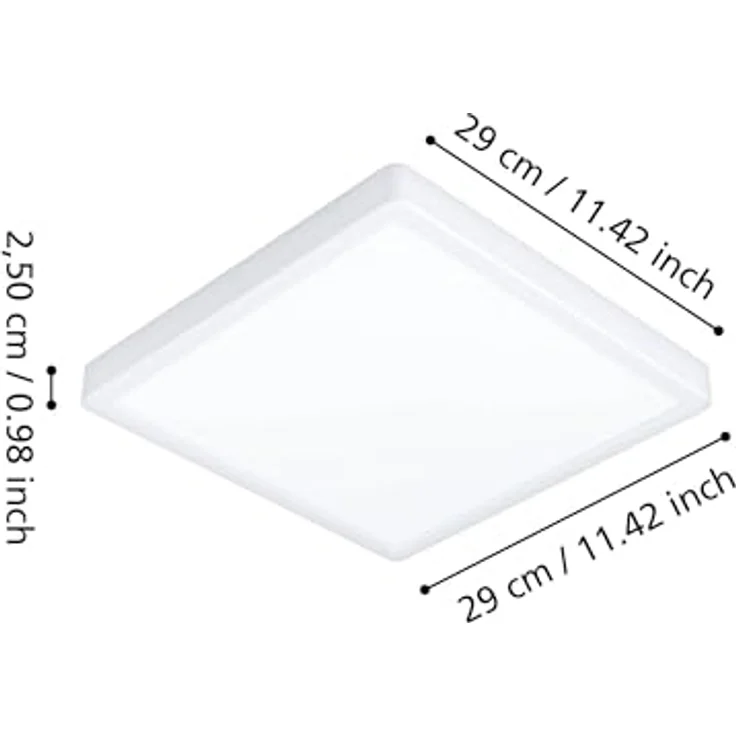 EGLO LED Deckenleuchte Fueva 6, eckige Badezimmer Deckenlampe, IP44, 29 x 29 cm, weiß – Bild 7