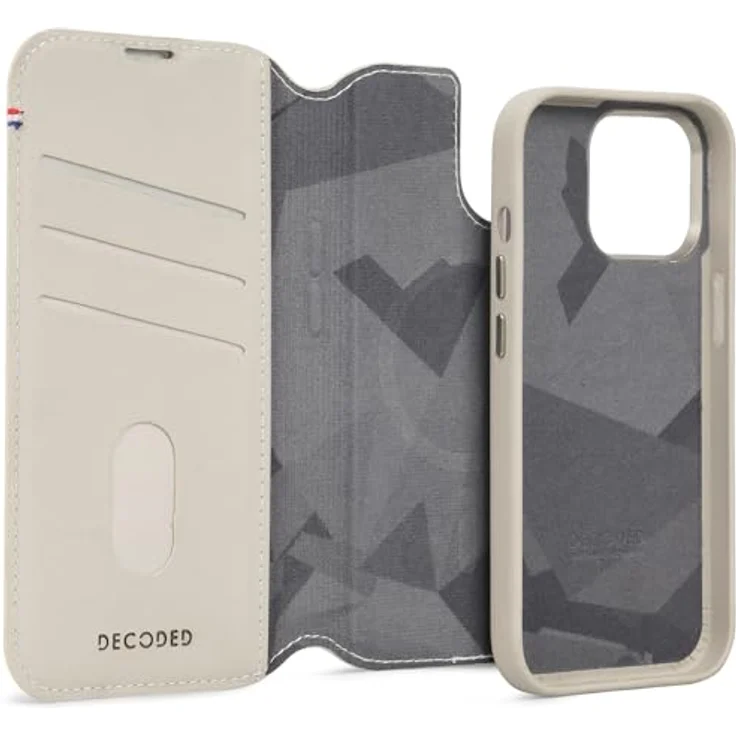 Decoded 2-in-1 Abnehmbare Schutzhülle für Apple iPhone 15 Pro - Hochwertiges Europäisches Leder - Kartenhalter Hülle - Lederhülle - MagSafe-Kompatibel - Microfiber Lining - Clay Beige – Bild 4