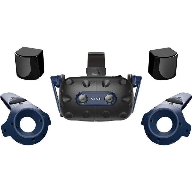 HTC Vive Pro 2 Full Kit, Virtual Reality Headset mit 5K-Auflösung, integrierten Hi-Res Kopfhörern