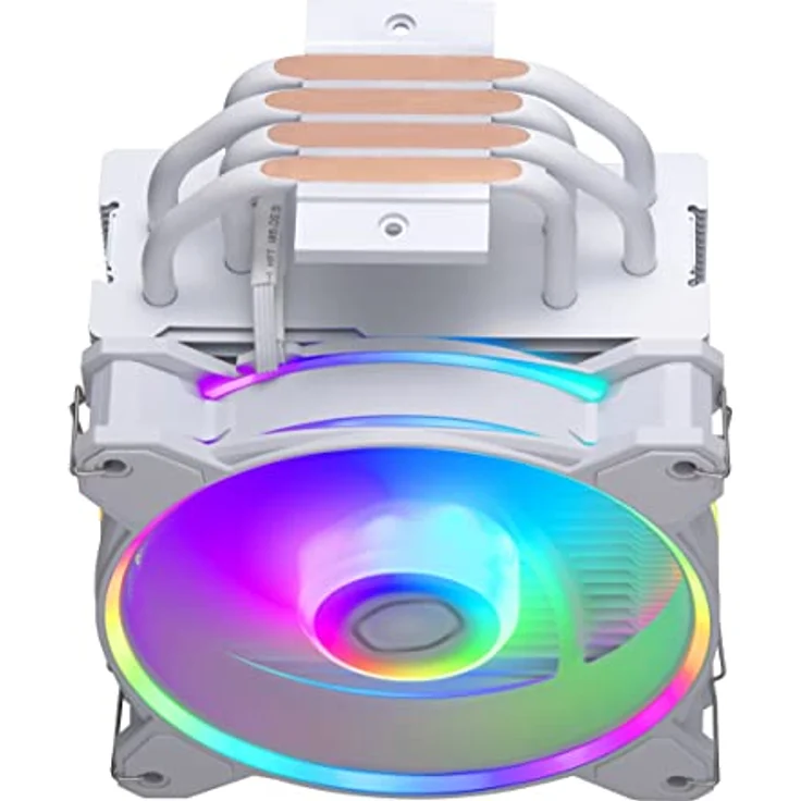 Cooler Master Hyper 212 Halo CPU-Luftkühler – reinweißes Aluminium-Finish, 4 kontinuierliche Direktkontakt-Heatpipes mit Lamellen, MF120 Halo2 ARGB-Lüfter, LGA1700 & AM5 Kühler, ARGB Erkennung - weiß – Bild 4